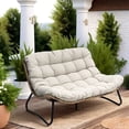 thumbnail image 1 of Pellebant Rattan Outdoor Loveseat Sofa for Balcony, Backyard, Deck with Beige Cushion, 1 of 9
