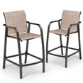 thumbnail image 1 of Pellebant Set of 2 Outdoor Counter Height Bar Stools  Aluminum Patio Bar Chairs,Espresso, 1 of 6