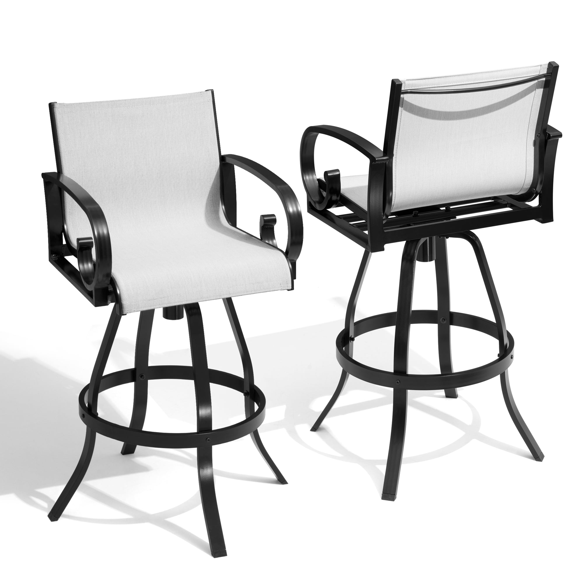 Pellebant High Tall Outdoor Swivel Bar Stools, Set of 2 Aluminum Patio ...