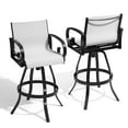 thumbnail image 1 of Pellebant Set of 2 Outdoor Swivel Bar Stools Aluminum Patio Bar Chairs in White, 1 of 8