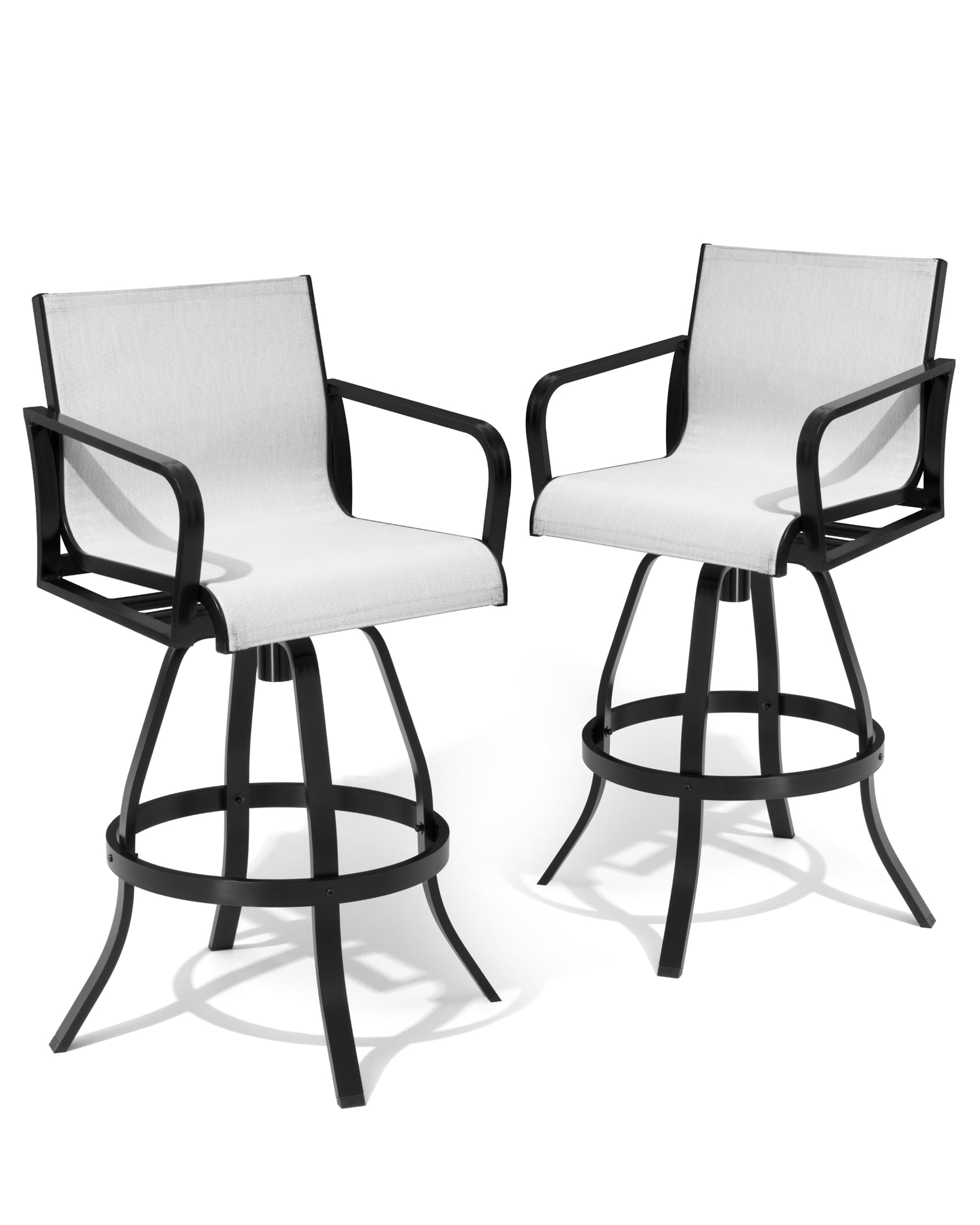 Pellebant Set of 2 Outdoor Swivel Bar Stools Patio Aluminum Bar Chairs