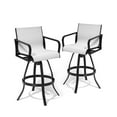 thumbnail image 1 of Pellebant Set of 2 Outdoor Swivel Bar Stools Patio Aluminum Bar Chairs in White, 1 of 8
