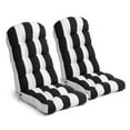 thumbnail image 1 of Pellebant Striped Thickened Chaise Lounge Cushion for Indoor/Outdoor Use, 52 x 20 x 4 inch, Water-Resistant & Fade-Resistant Patio Seat Pad, High Back Design (2-Pack, Black & White Stripes), 1 of 8