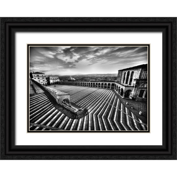 Pellegrini, Fulvio 18x14 Black Ornate Wood Framed with Double Matting Museum Art Print Titled - Sacred Lines