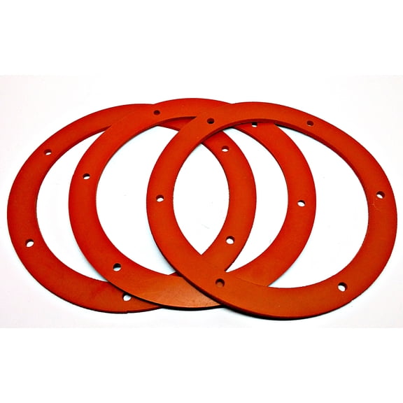 Pellet Stove 6" SILICONE Round Gasket for Combustion/Exhaust Fan  3 Pack SILICONE