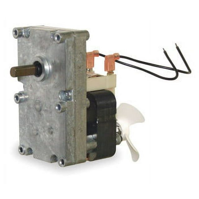 Pellet Stove Auger Gear Motor 3/8" Shaft With Cooling Fan 1 RPM, 115V