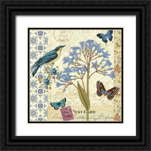 Pelletier, Alain 15x15 Black Ornate Wood Framed with Double Matting Museum Art Print Titled - Blue Notes I
