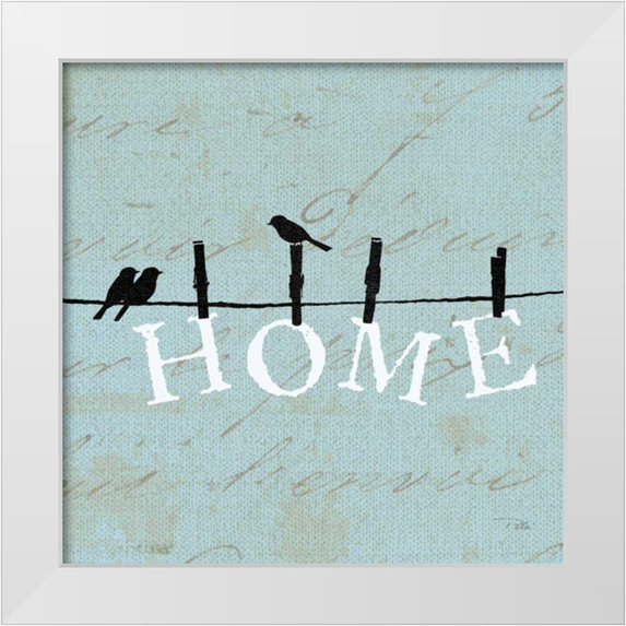 Pelletier, Alain 20x20 White Modern Wood Framed Museum Art Print Titled - Birds on a Wire Square - Home