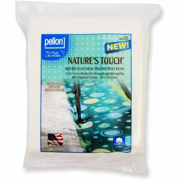 Pellon 60/40 Quilting Batting, Beige. 34" x 45" Craft Size Precut Package. 1 Pack.