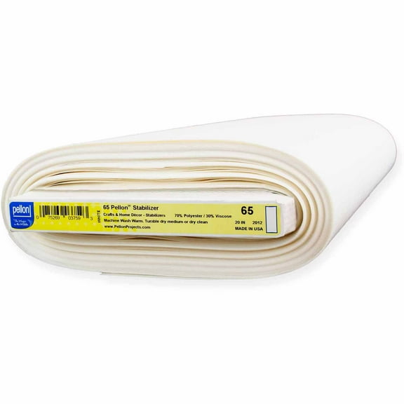 Pellon 65 Sewing Fabric Stabilizer, White 20" x 10 Yards by the Bolt