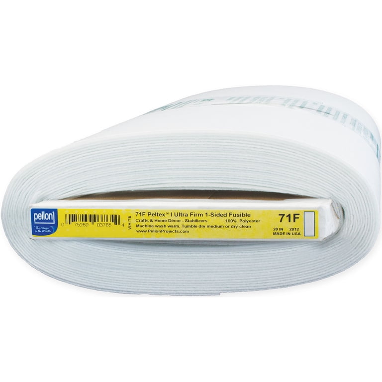 Pellon 71F Peltex Fabric Interfacing, White, 20