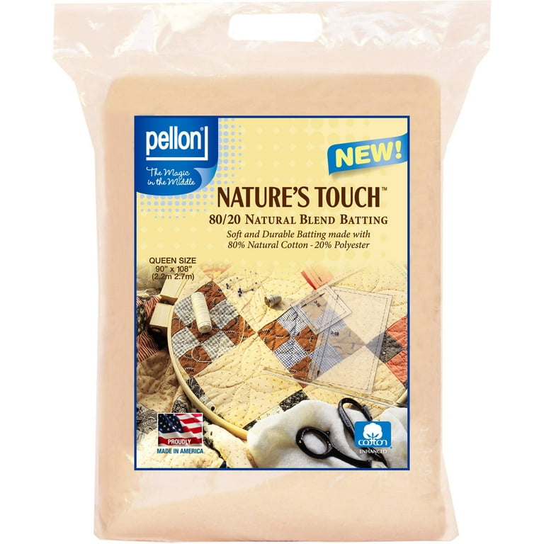 Pellon 80/20 Packaged Quilting Batting, off-White, Queen Size Precut