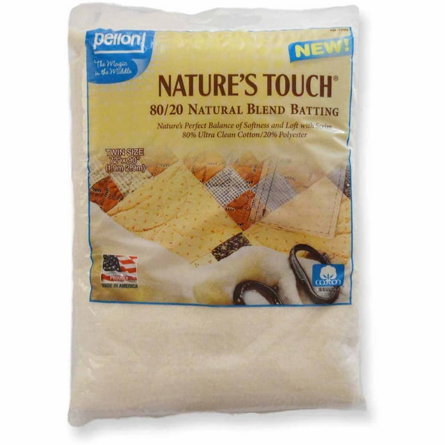 Pellon 80/20 Quilting Batting, Beige. 72" x 90" Precut Package Size