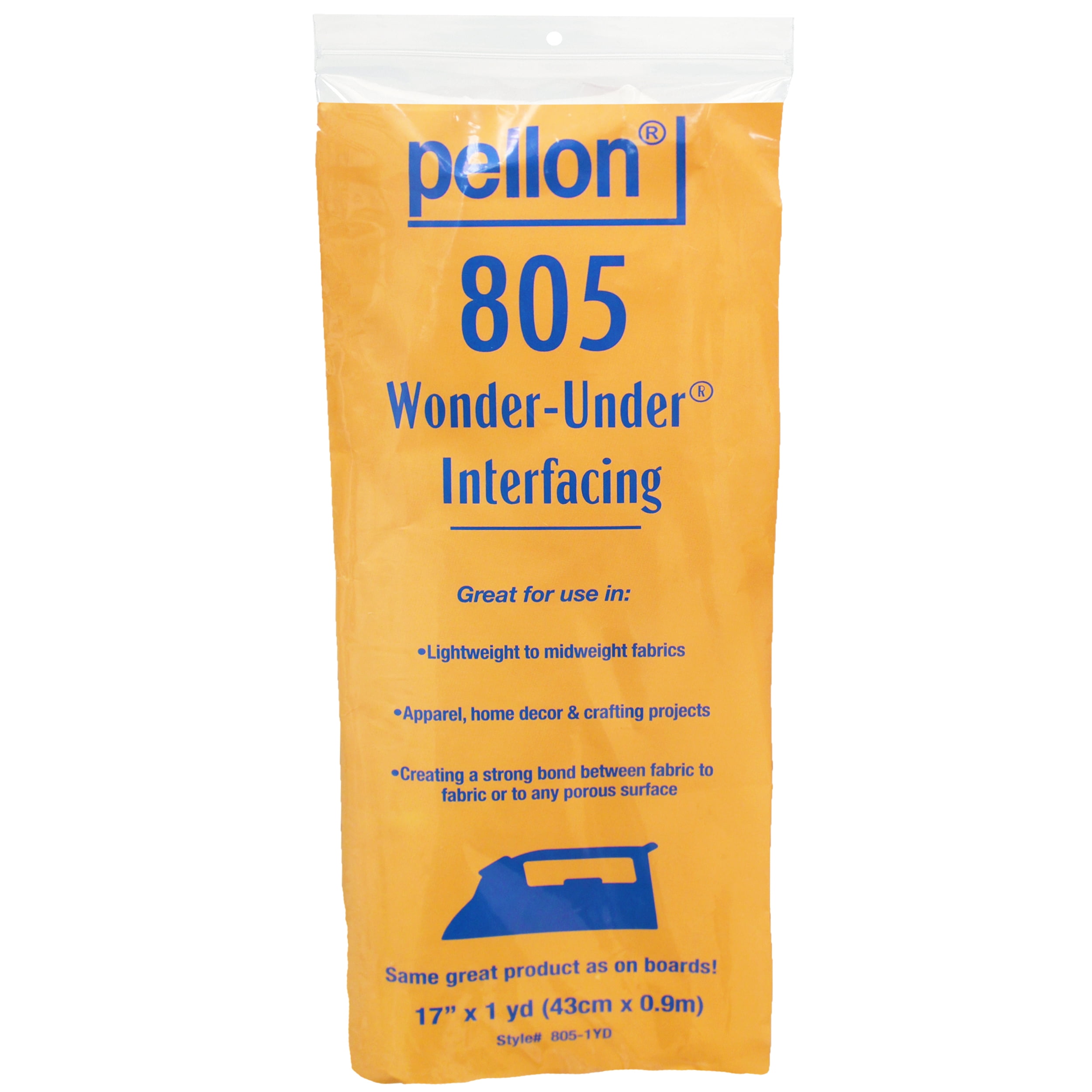 Pellon 805 Fusible Web Fabric, Clear. 17 inch x 1 Yard Precut Package, Size: Package 17 inch x 1 yd, White