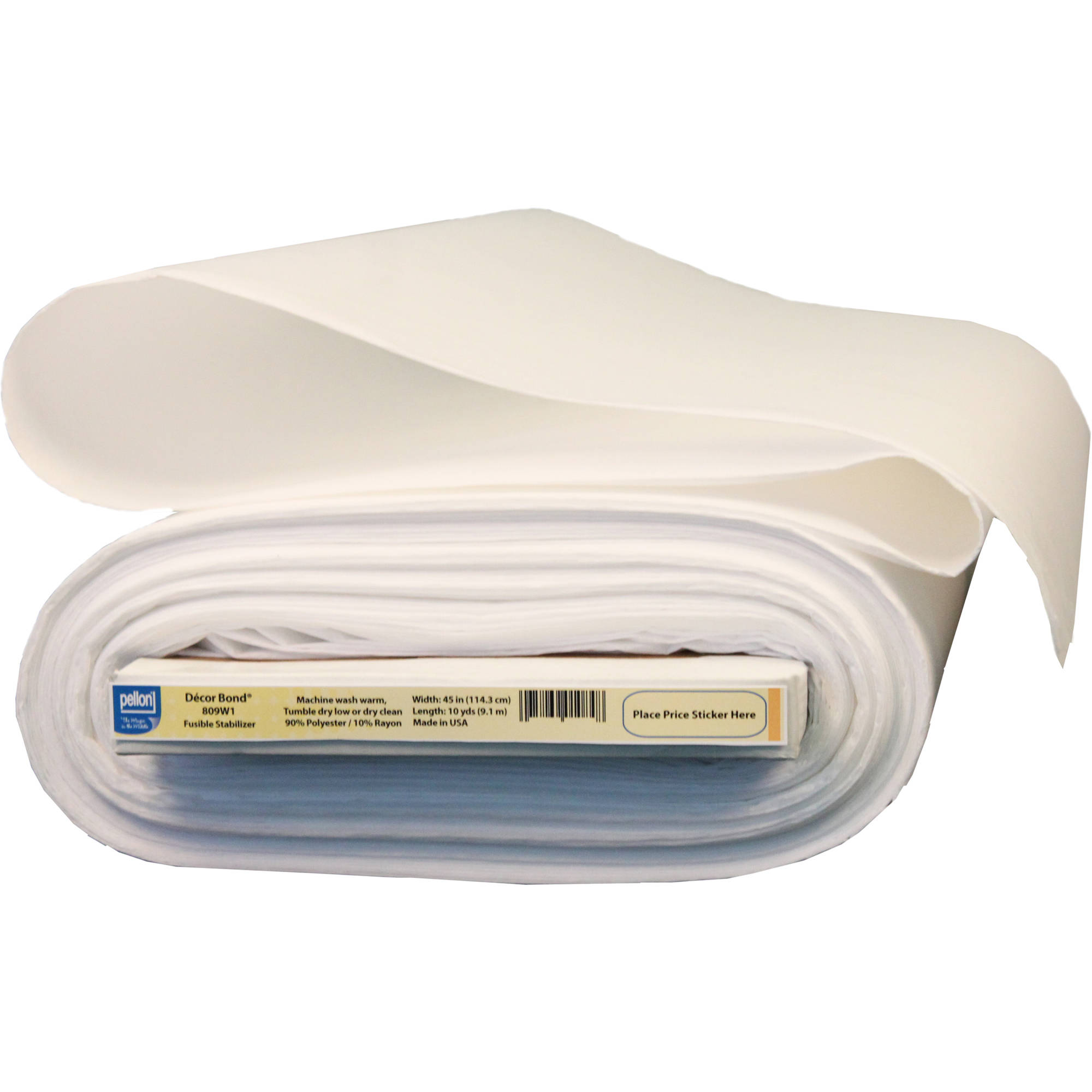 Pellon 809 Décor Bond Fusible Fabric Stabilizer. White. 45" x 10 Yards by the Bolt 1 Pack - image 1 of 2
