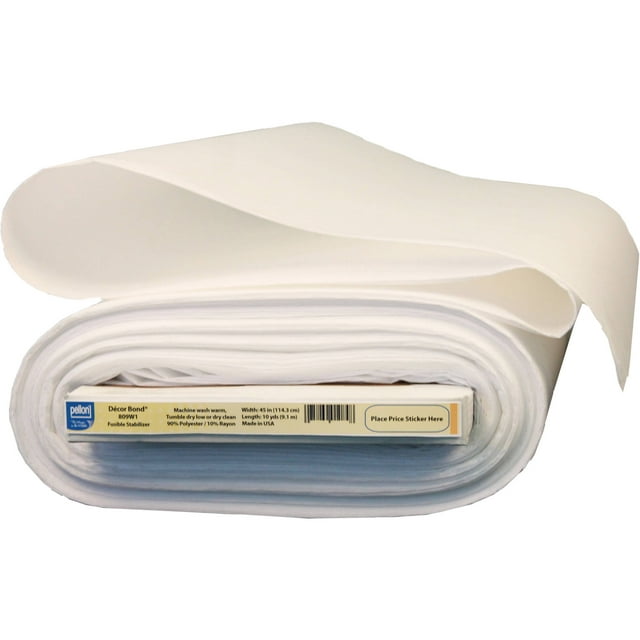 Pellon 809 Décor Bond Fusible Fabric Stabilizer. White. 45" x 10 Yards by the Bolt 1 Pack