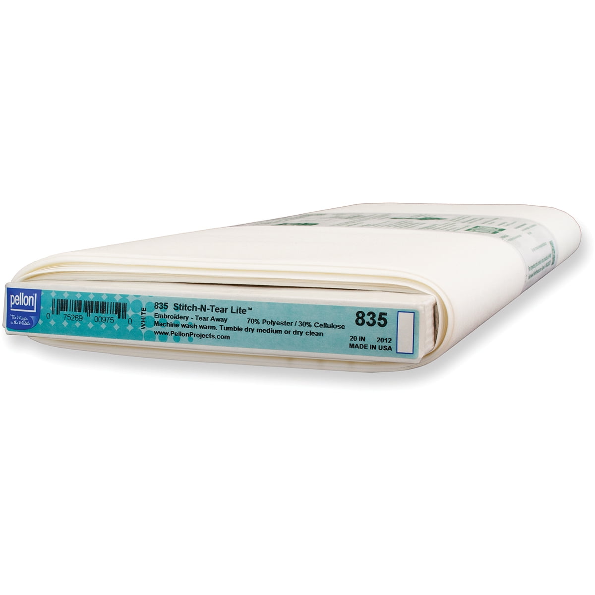 Pellon 835 Stitch-N-Tear Lite Sewing Fabric Stabilizer, White. 20" x 25 Yards by the Bolt
