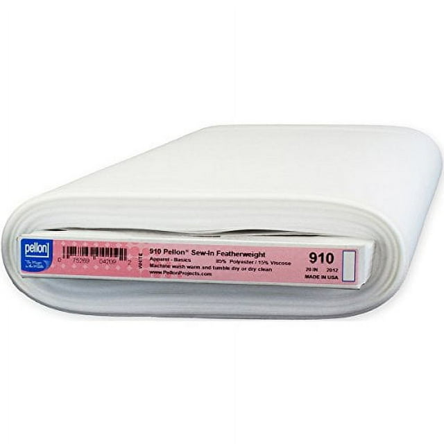 Pellon 910 Sew-in Fabric Interfacing, White 20" x 30 Yards by the Bolt