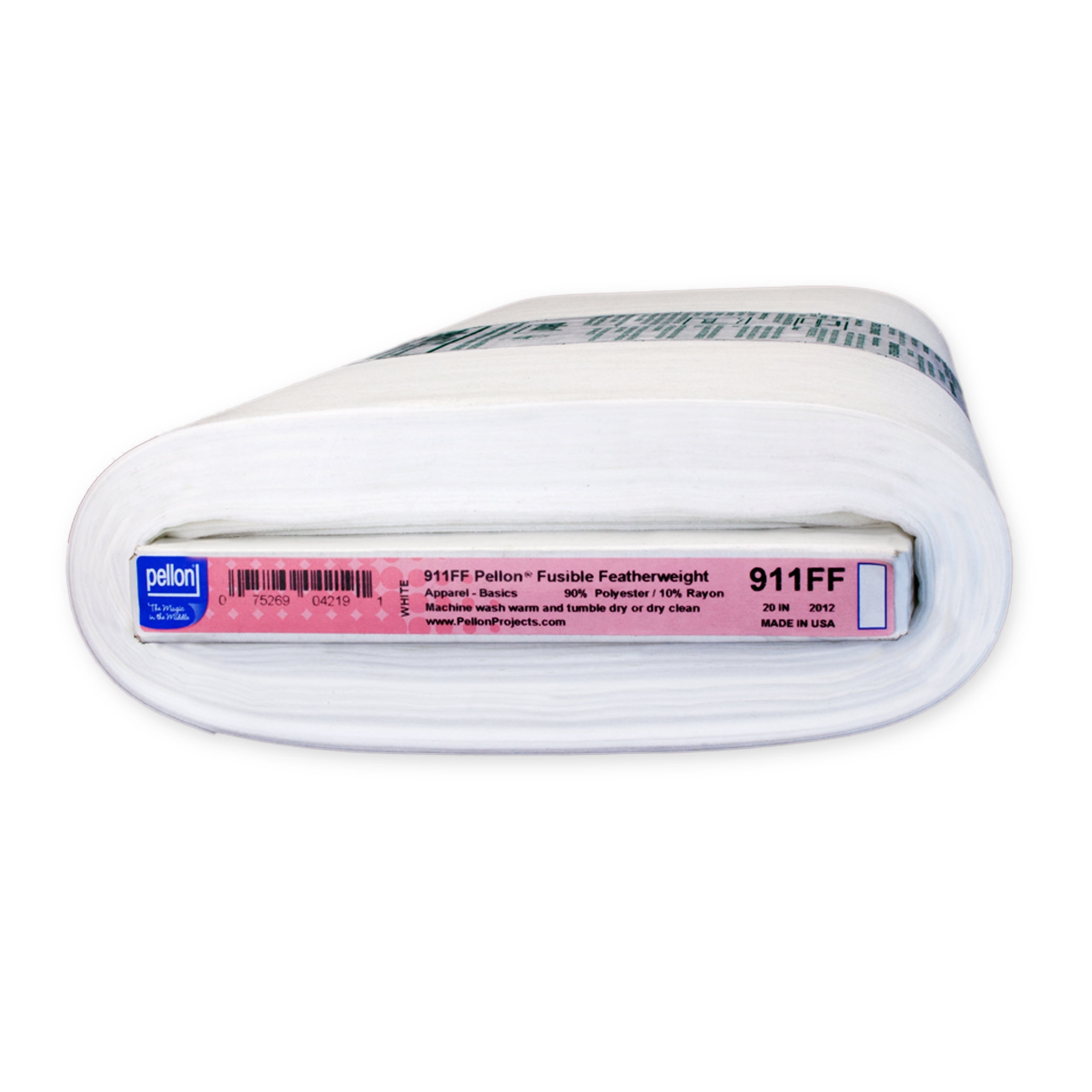 Pellon 911FF Fabric Interfacing, White 20" x 10 Yards by the Bolt. 1 Piece