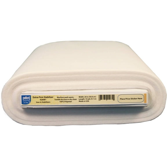 Pellon 926 Extra Firm Sew-in Fabric Sewing Stabilizer, White. 20" x 10 Yards by the Bolt