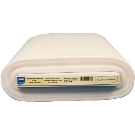 Pellon 926 Extra Firm Sew-in Fabric Stabilizer, White. 20" x 10 Yards by the Bolt