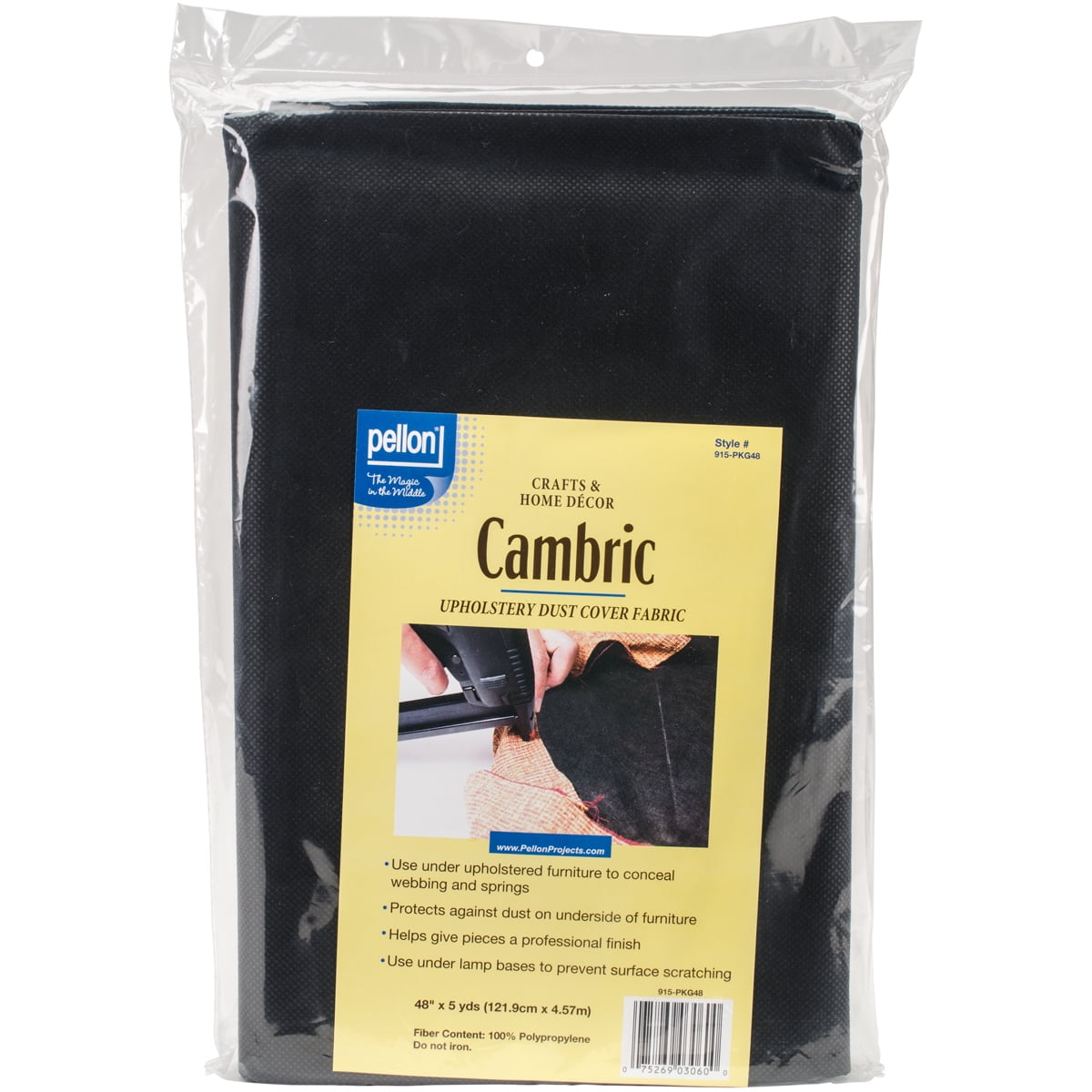 Black Polypropylene Upholstery Dust Cover Fabric 36" x 5 Yards