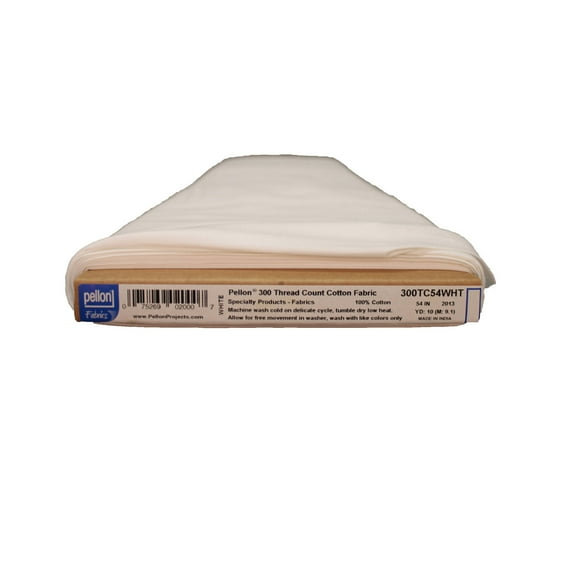 Pellon Cotton Fabric, White 54" x 10 Yards by the Bolt