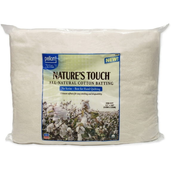 Pellon Cotton Quilting Batting. off-White 120" x 120" King Precut Package 1 pack