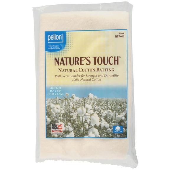 Pellon Cotton Quilting Batting, off-White Crib 45" x 60" Precut