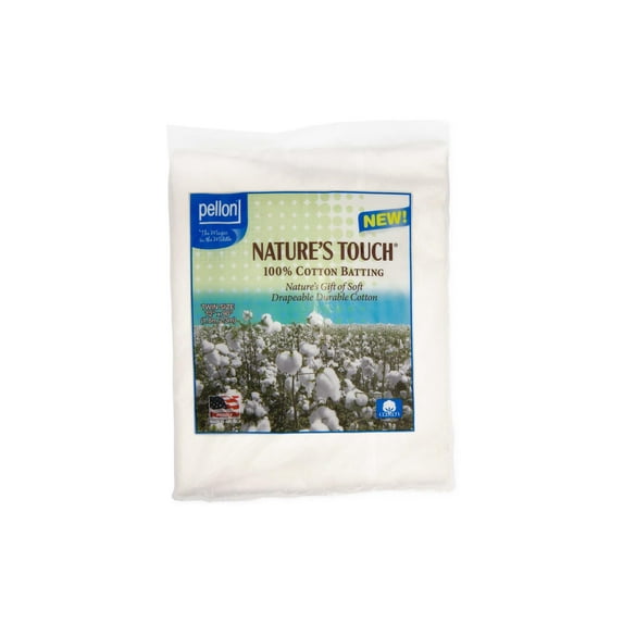 Pellon Cotton Quilting Batting, off-White Twin 72" x 90" Precut