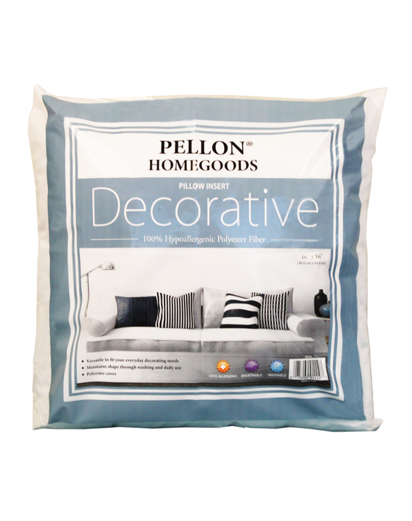 Pellon Decorative Pillow Inserts, White. 16" x 16" Square. 2 Pack Precut Polyester Fill - image 1 of 4