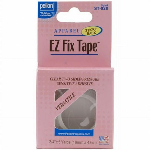 Pellon EZ-Fix Tape, Clear Precut 3/4" x 5 Yards Assembled Product Length