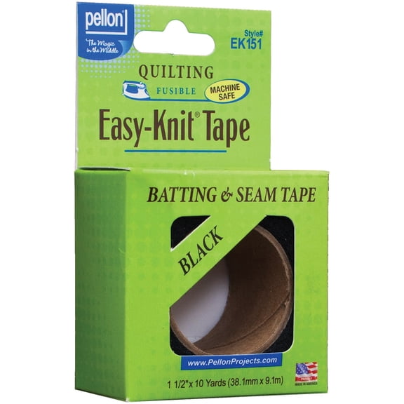 Pellon Easy Knit Bat & Seam Tape 1.5"x10yd Pkg Blk
