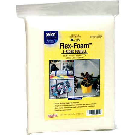 Pellon FF78 Flex Foam Fusible Sewing Fabric Stabilizer, Off-White 20" x 60" Precut Package