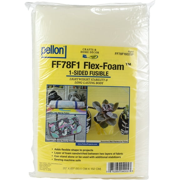 Pellon Flex-Foam 1-Sided Fusible Stabilizer 20"X60", Multipack of 6
