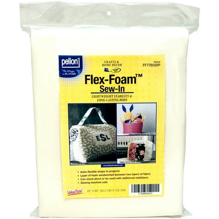 Pellon Flex Foam Sew-in Fabric 20" x 60" Precut Package, off-White