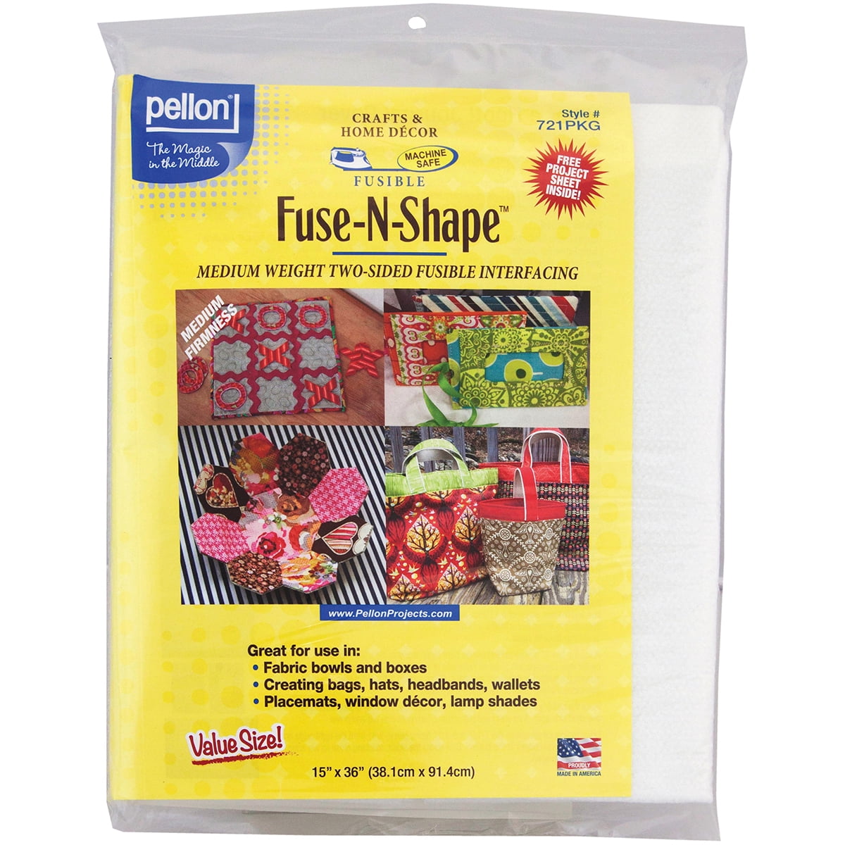 Pellon FuseNShape Mediumweight Fusible InterfacingWhite 15"X36