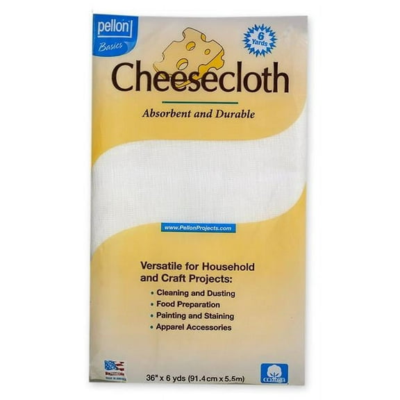 Pellon Home Decor Craft Cheesecloth Fabric, White 36" x 6 Yards Precut Assembled Product
