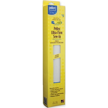Pellon 70 Peltex Ultra-Firm Sew-In Sewing Stabilizer-15" x 1 Yard Precut Package.