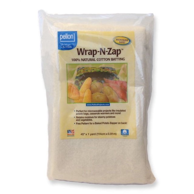"Pellon WrapNZap Warm Microwavable 100 Natural Cotton Batting 45"" x 1 Yard (WZ45) M544.10
