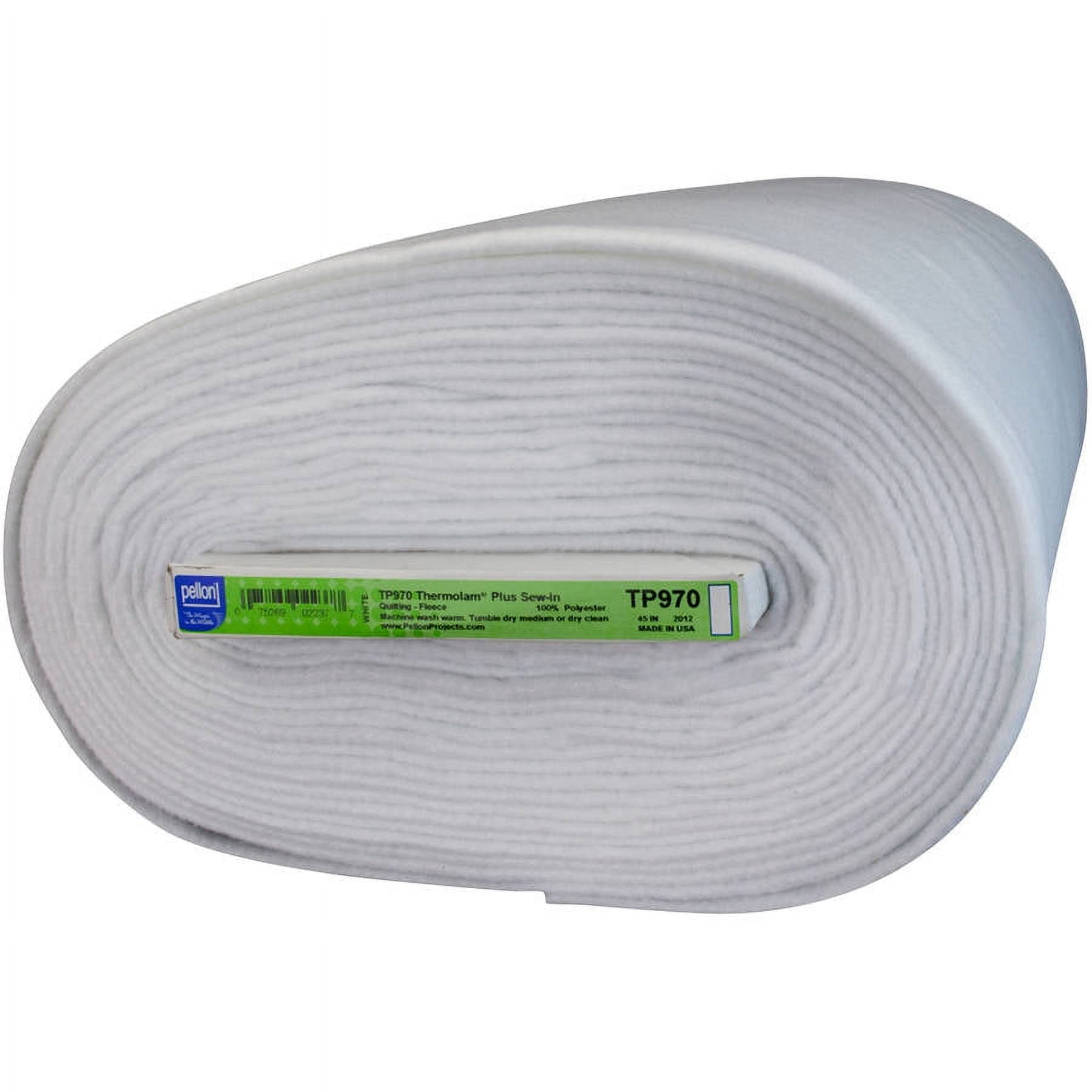 Pellon TP970 Thermolam Plus Fleece Fabric, White 45" x 10 Yards by the Bolt