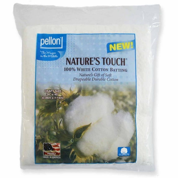 Pellon White Cotton Quilting Batting, Craft Size Precut