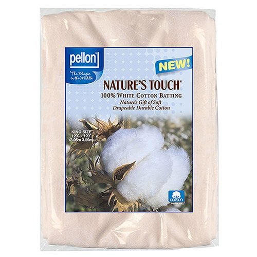 Pellon White Cotton Quilting Batting. King Size 120" x 120" Precut