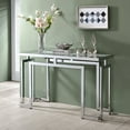 thumbnail image 1 of Pelmont Glass Top Rectangle Console Table, Chrome, 1 of 6