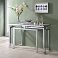 thumbnail image 1 of Pelmont Glass Top Rectangle Console Table, Chrome, 1 of 6