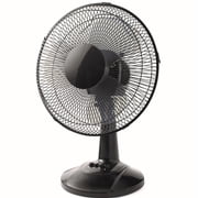 PELONIS TECHNOLOGIES Pelonis 12" Fan Head, Oscillating, Portable Table Fan 3-Speeds, Tilt Head for Bedroom or Office, Black, New, FT30-8MBBV