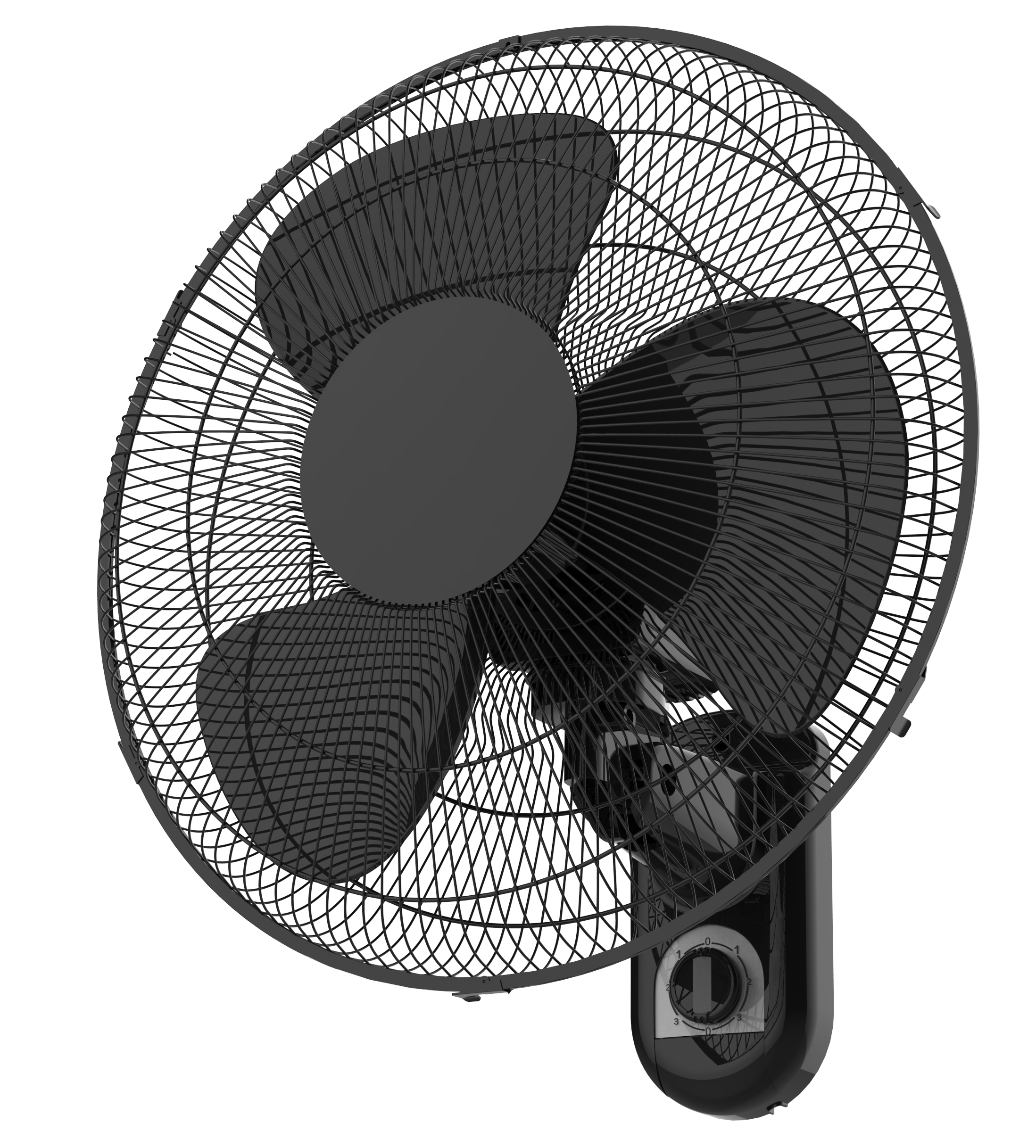 Pelonis 16" 3-Speed Oscillating Wall Mount Fan, FW40-F3B, New, Black - image 1 of 7
