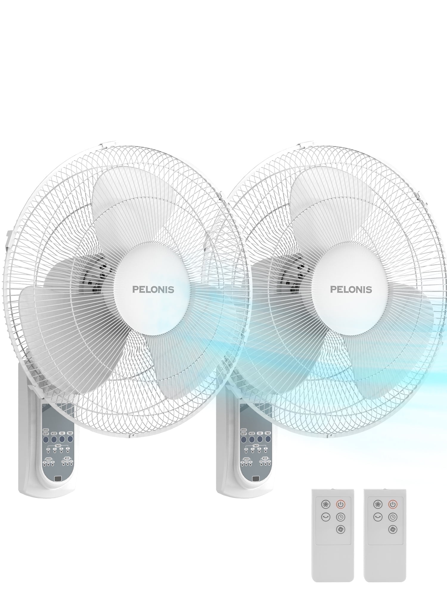 PELONIS 16'' Oscillating Wall Mount Fan with Remote, 3 Speeds ...