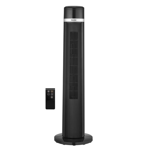 Pelonis 40-Inch Black Oscillating Tower Fan with Remote Control