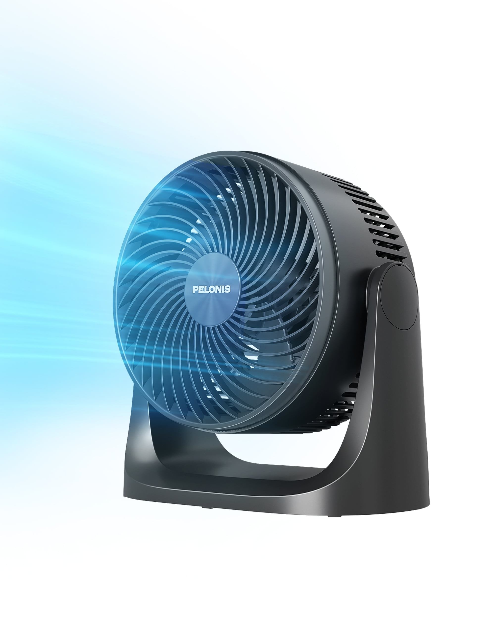 Pelonis 7" Vortex Portable Air Circulator with 100 Tilting Fan Head, PSFT07M3TBB, New, Black